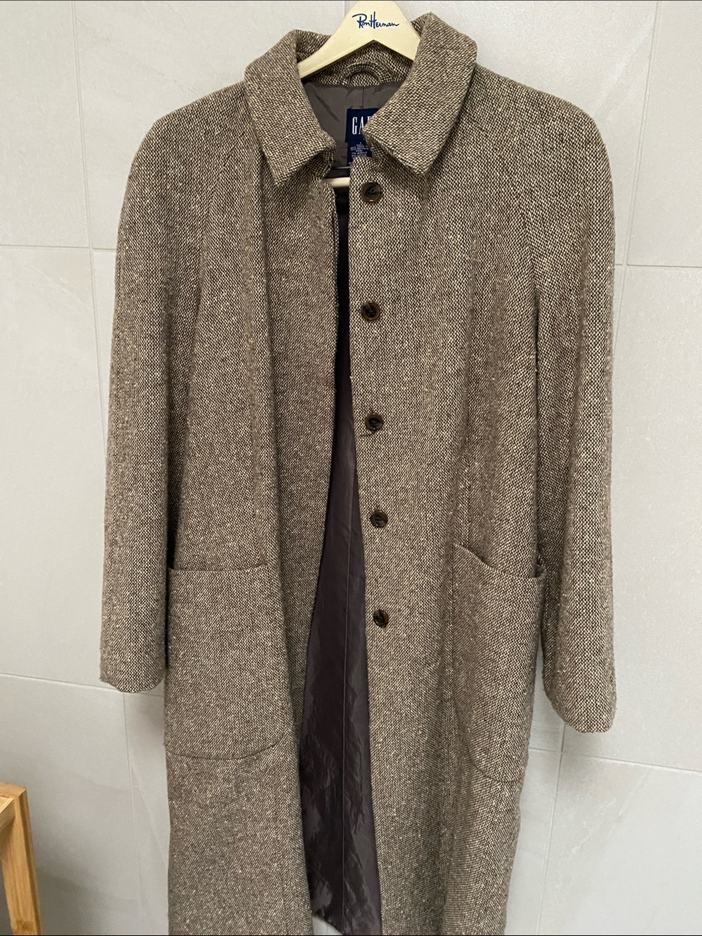 GAP Brown Herringbone Town Coat